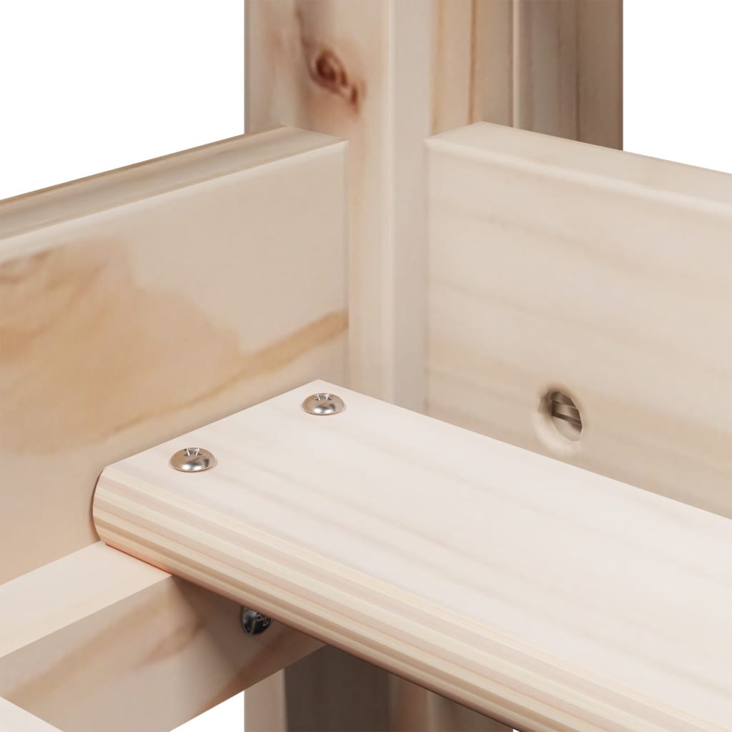 Aukšta lova su kopėčiomis ir stogu, 90x200cm, pušies masyvas