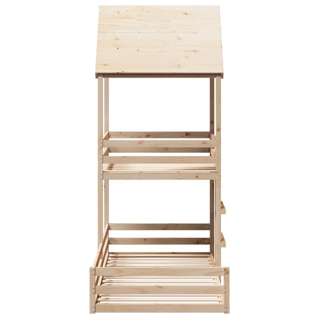 Dviaukštė lova be čiužinio, 90x200cm, pušies medienos masyvas