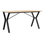 Valgomojo stalas, 160x80x75cm, pušis ir plieninis, Y formos rėmas