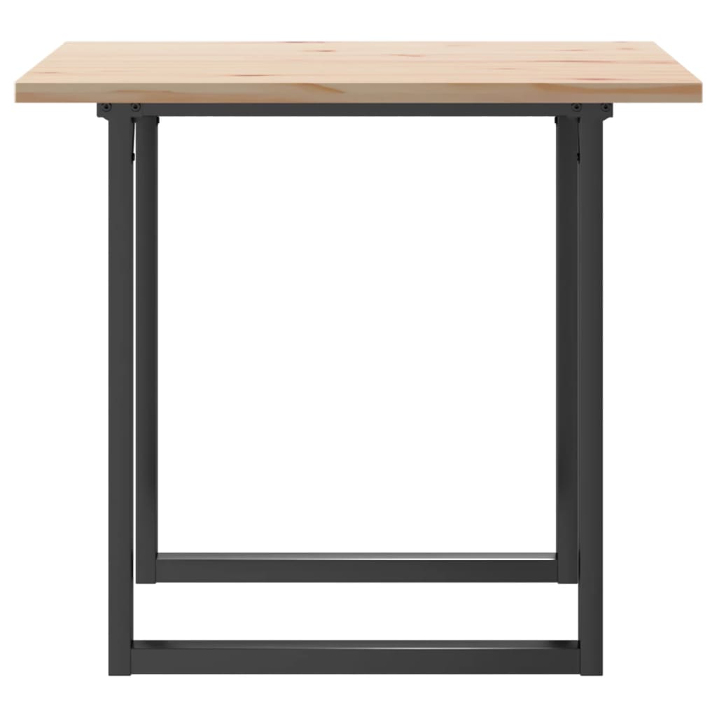 Valgomojo stalas, 90x90x75,5cm, pušis ir plieninis, O formos rėmas