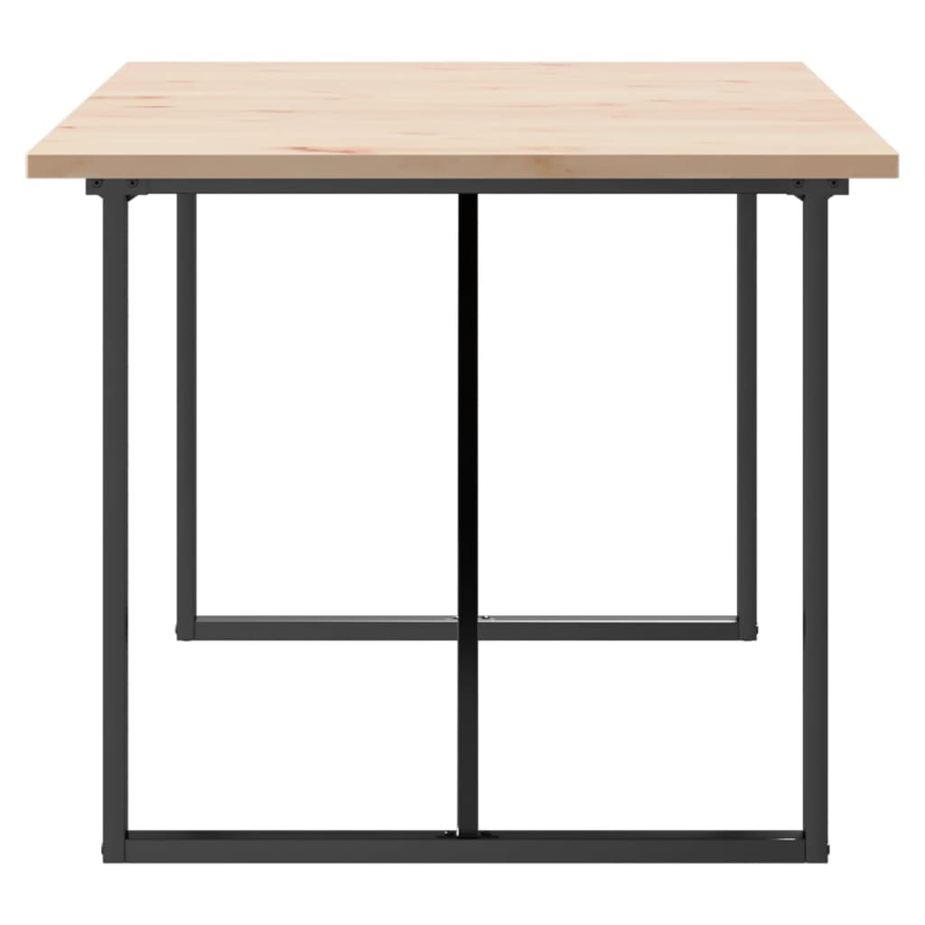 Valgomojo stalas, 180x90x75,5cm, pušis ir plieninis, O formos rėmas