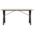 Valgomojo stalas, 160x80x75,5cm, pušis ir plieninis, Y formos rėmas