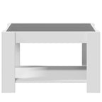 Kavos staliukas su LED, baltas, 73x53x45cm, apdirbta mediena