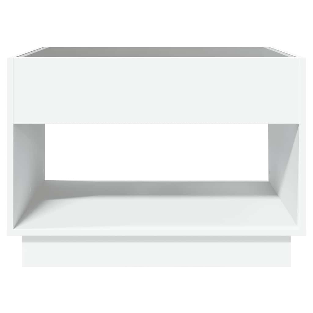 Kavos staliukas su Infinity LED lemputėmis, baltas, 70x50x50cm