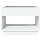 Kavos staliukas su Infinity LED lemputėmis, baltas, 70x50x50cm