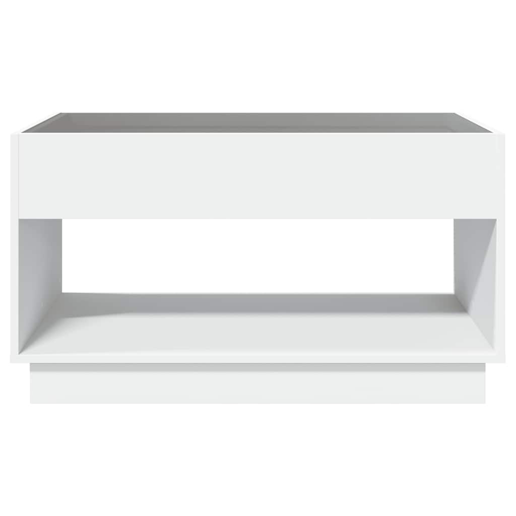 Kavos staliukas su Infinity LED lemputėmis, baltas, 90x50x50cm