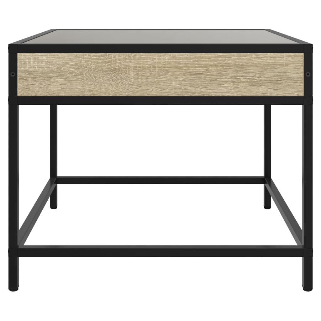 Kavos staliukas su Infinity LED lemputėmis, ąžuolo, 70x50x41cm