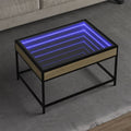 Kavos staliukas su Infinity LED lemputėmis, ąžuolo, 70x50x41cm