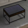Kavos staliukas su Infinity LED lemputėmis, dūminis, 70x50x41cm