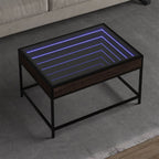 Kavos staliukas su Infinity LED lemputėmis, rudas, 70x50x41cm
