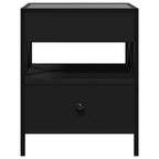Kavos staliukas su Infinity LED lemputėmis, juodas, 40x40x51cm