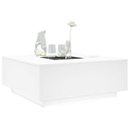 Kavos staliukas su Infinity LED, baltas, 100x100x40cm
