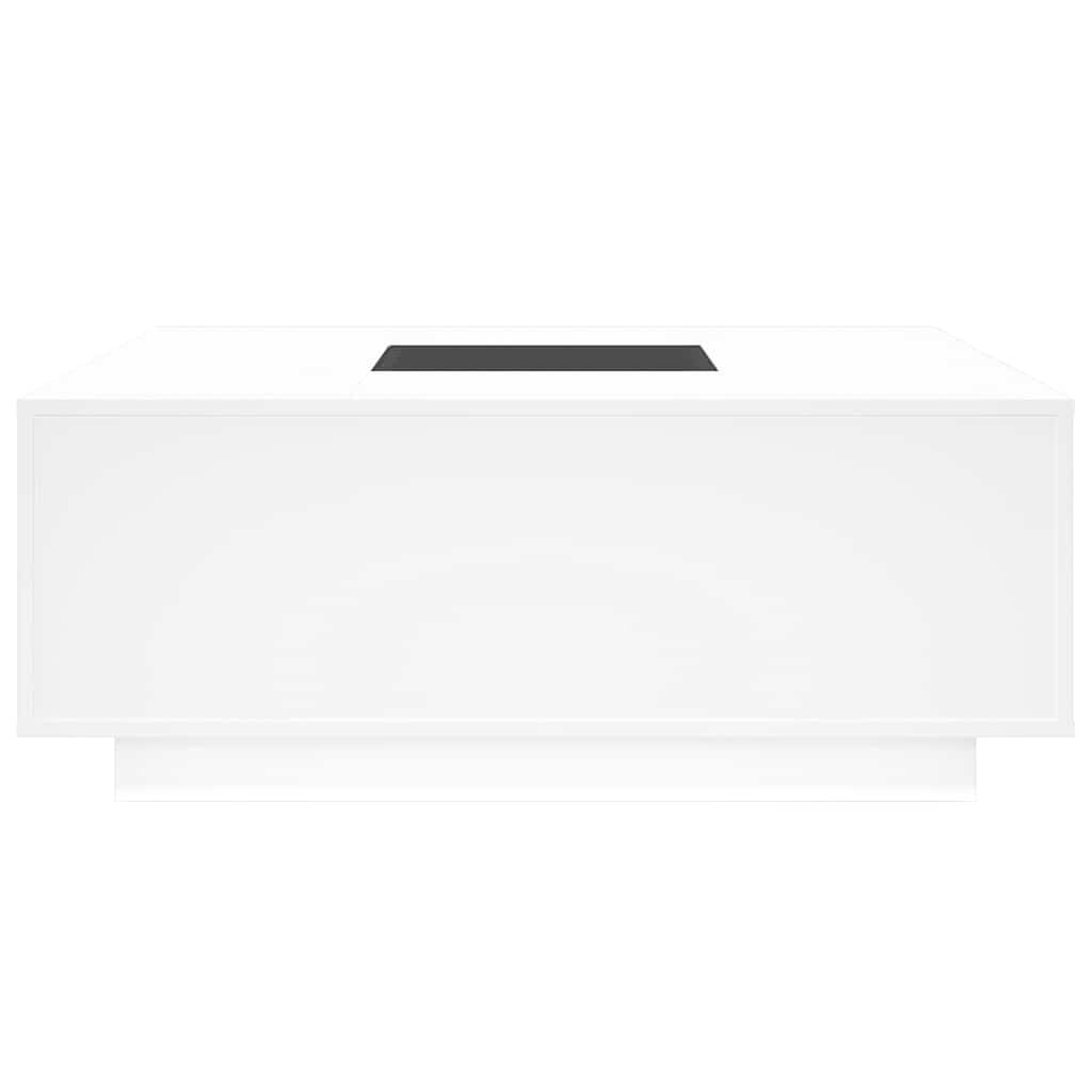 Kavos staliukas su Infinity LED, baltas, 100x100x40cm