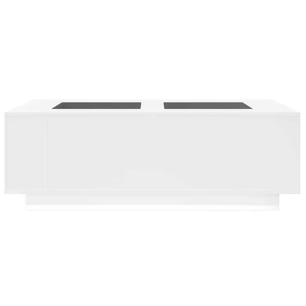 Kavos staliukas su Infinity LED, baltas, 116x69x40cm