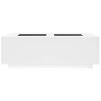 Kavos staliukas su Infinity LED, baltas, 116x69x40cm