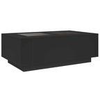 Kavos staliukas su Infinity LED, juodas, 116x69x40cm