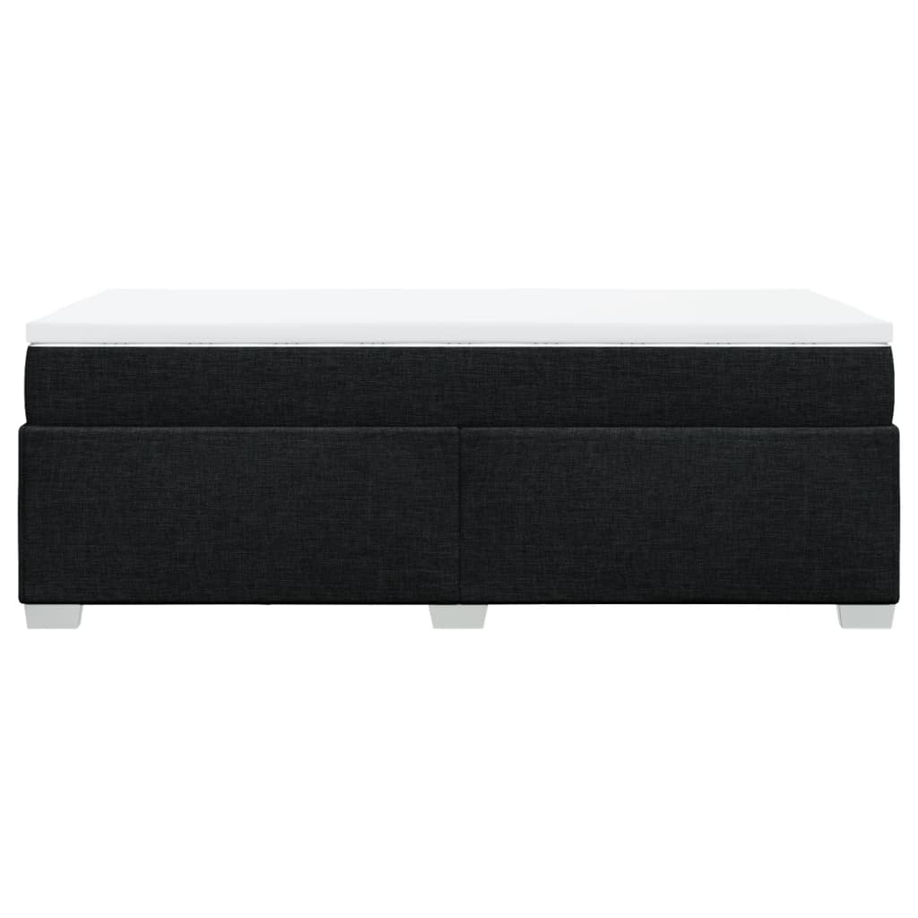 Lova su spyruoklėmis ir čiužiniu, juoda, 80x200cm, audinys