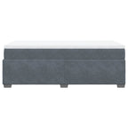 Lova su spyruoklėmis ir čiužiniu, pilka, 80x200cm, aksomas