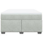 Lova su spyruoklėmis ir čiužiniu, pilka, 160x200 cm, aksomas