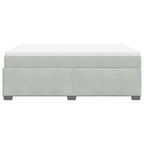 Lova su spyruoklėmis ir čiužiniu, pilka, 160x200 cm, aksomas