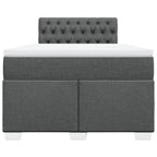 Lova su spyruoklėmis ir čiužiniu, pilka, 120x190cm, audinys