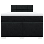 Lova su spyruoklėmis ir čiužiniu, juoda, 120x200 cm, audinys