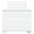 Lova su spyruoklėmis ir čiužiniu, balta, 90x200cm, dirbtinė oda