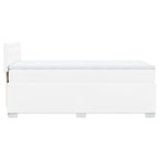 Lova su spyruoklėmis ir čiužiniu, balta, 90x200cm, dirbtinė oda