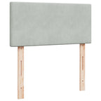 Lova su spyruoklėmis ir čiužiniu, pilka, 90x200 cm, aksomas