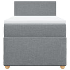 Lova su spyruoklėmis ir čiužiniu, pilka, 90x200 cm, audinys