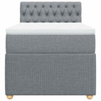 Lova su spyruoklėmis ir čiužiniu, pilka, 90x200 cm, audinys