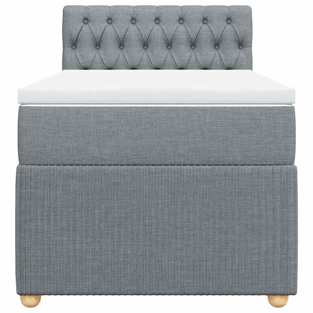 Lova su spyruoklėmis ir čiužiniu, pilka, 90x200 cm, audinys