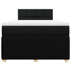 Lova su spyruoklėmis ir čiužiniu, juoda, 120x190cm, audinys