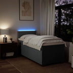 Lova su spyruoklėmis ir čiužiniu, tamsiai pilka, 90x200 cm