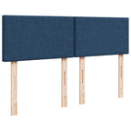 Lova su spyruoklėmis ir čiužiniu, mėlyna, 140x200 cm, audinys