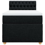 Lova su spyruoklėmis ir čiužiniu, juoda, 90x200 cm, audinys