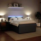 Lova su spyruoklėmis ir čiužiniu, pilka, 140x190 cm, aksomas