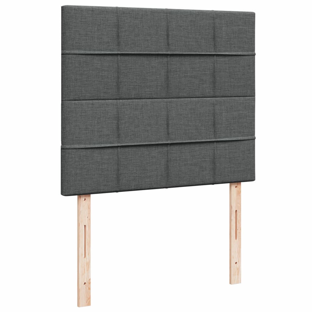 Lova su spyruoklėmis ir čiužiniu, tamsiai pilka, 120x200 cm