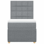 Lova su spyruoklėmis ir čiužiniu, pilka, 100x200cm, audinys