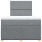 Lova su spyruoklėmis ir čiužiniu, pilka, 120x190cm, audinys