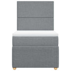 Lova su spyruoklėmis ir čiužiniu, pilka, 80x200cm, audinys