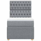 Lova su spyruoklėmis ir čiužiniu, pilka, 80x200cm, audinys