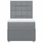 Lova su spyruoklėmis ir čiužiniu, pilka, 90x190 cm, audinys