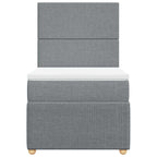 Lova su spyruoklėmis ir čiužiniu, pilka, 100x200cm, audinys