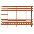 Dviaukštė lova, vaško ruda, 75x190cm, pušies medienos masyvas