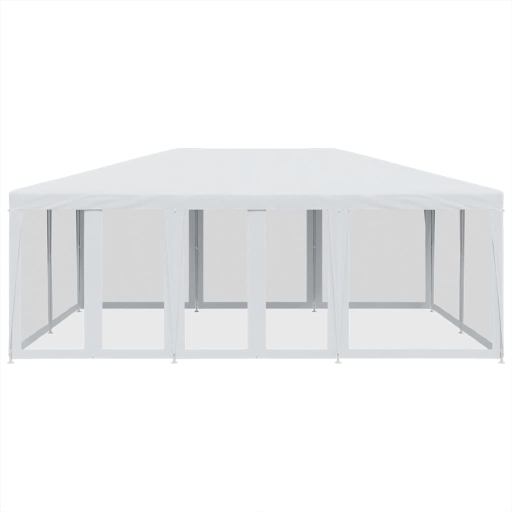 Proginė palapinė su 10 tinklinėmis sienomis, balta, 6x4m, HDPE