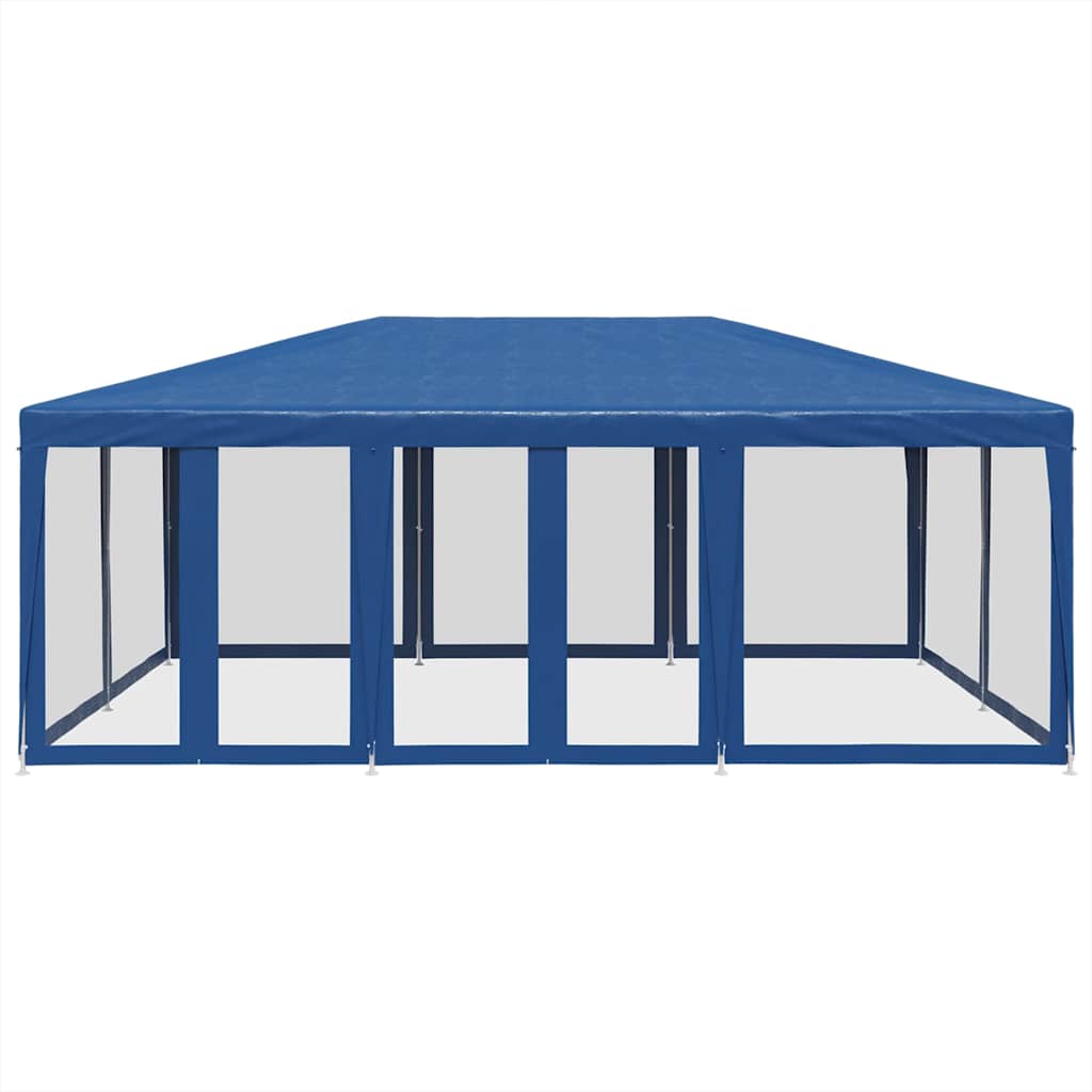 Proginė palapinė su 10 tinklinėmis sienomis, mėlyna, 6x4m, HDPE