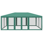 Proginė palapinė su 10 tinklinėmis sienomis, žalia, 6x4m, HDPE