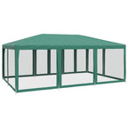 Proginė palapinė su 10 tinklinėmis sienomis, žalia, 6x4m, HDPE