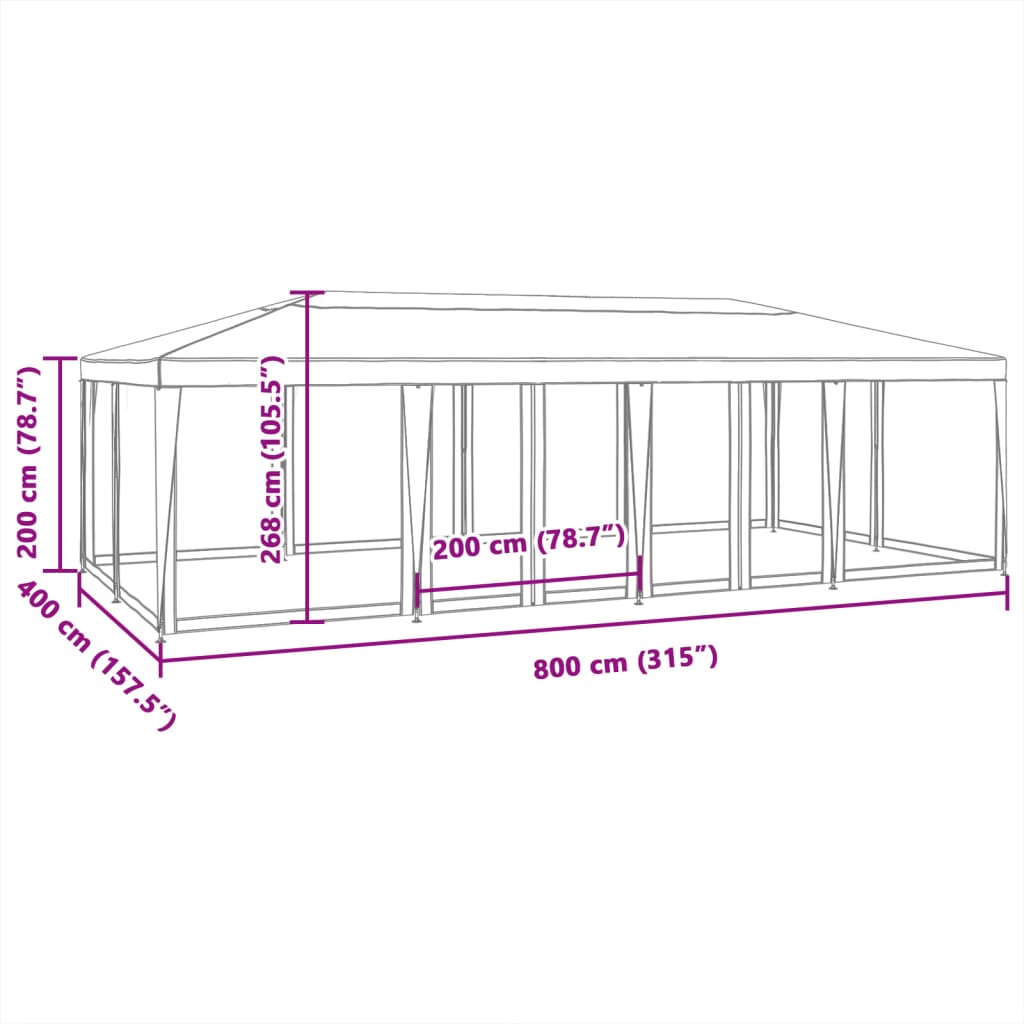Pavėsinė, taupe spalvos, 3x4x2,65m, 180 g/m²